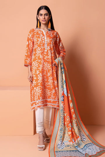 Lla22216 Orange Khaadi Summer Collection 2022 Online Shopping